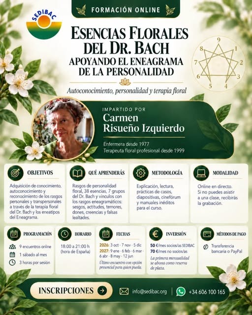 ESENCIAS FLORALES DEL DR. BACH APOYANDO EL ENEAGRAMA DE LA PERSONALIDAD